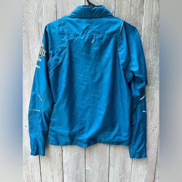 Women’s Vintage ASICS Windbreaker Jacket GT-Series1993 On Arm Size Medium Blue - Picture 3 of 11